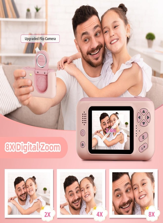 Makolle Upgrade Kids Selfie Camera,Chritmas Birthday Gift for 3-9 Years Old Girls,Portable Toy for 3 4 5 6 7 8 9 Year Children,Toddler 1080HD Digital Video Camcorder Camera with 32G SD Card Pink - Image 3